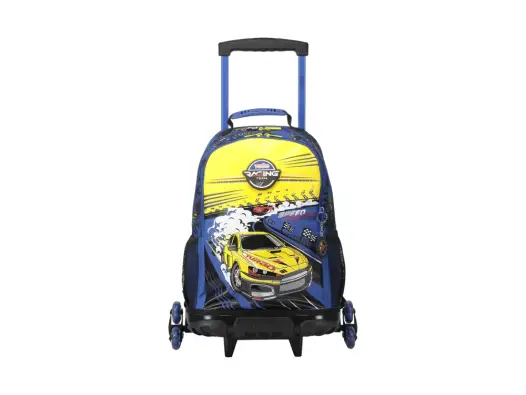 Mochila escolar con ruedas Totto Velocity L carrera coches