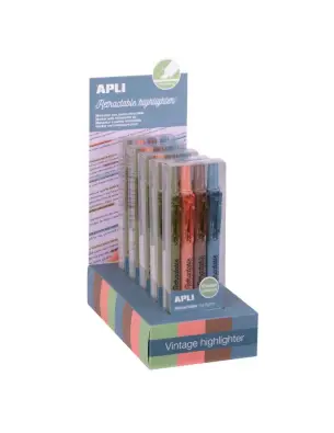 Apli Subrayadores Caramelo - Doble Punta: 5mm Plana y 2mm Redonda - Refill  Pack de 6 - Ideal para Agendas, Libretas y Calendarios