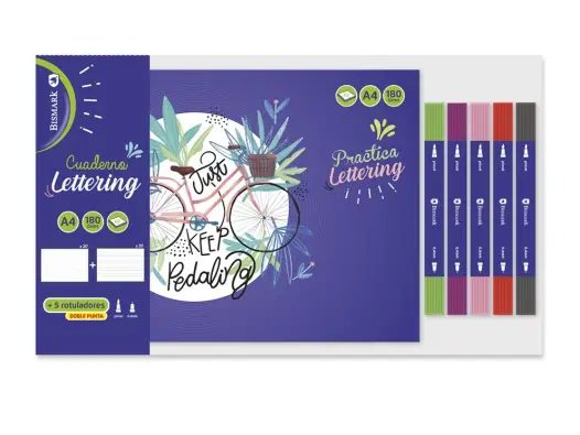 Amh Style Lettering – Completo kit de rotuladores, cuaderno de lettering  con pegatinas y hojas decorativas, con accesorios y plantillas de letras,  todo en una practica caja reutilizable. : : Oficina y