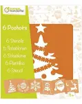 SET DE 6 PLANTILLAS DE STENCIL NAVIDAD, TAMAO 15X15 CM