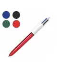 BOLGRAFO BIC 4 COLORES, ROJO METALIZADO