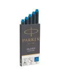 CARTUCHO DE TINTA LARGO PARKER AZUL, CAJA DE 5 UNIDADES