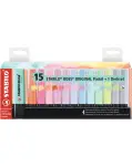 ROTULADOR FLUORESCENTE STABILO BOSS PASTEL, 15 UNIDADES