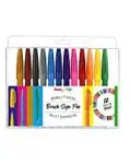 ROTULADORES DE PUNTA PINCEL PENTEL ARTS, PACK DE 12 COLORES BSICOS