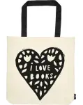 BOLSA DE TELA CORAZN I LOVE BOOKS