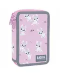 ESTUCHE DOBLE DECORADO CON ANIMALITOS EN ROSA