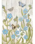 PAPEL DE ARROZ DIN A4 BLUE FLOWERS & BUTTERFLY