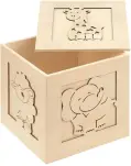 CAJA DE MADERA PARA PINTAR ANIMALES 15X15X15