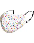 MASCARILLA DE TELA REVERSIBLE, CON DISEO DE GOTAS ARCOIRIS