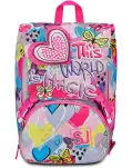 MOCHILA ROSA CORAZN THIS IS MAGIC WORLD