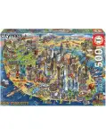 PUZZLE DE 500 PIEZAS. MAPA DE NUEVA YORK 