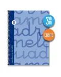 CUADERNO CUADROVA LAMELA DE 3 MM CON PASTA DURA AZUL, TAMAO CUARTO