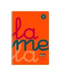 CUADERNO CUADROVA LAMELA 3 MM TAPA DE PLSTICO COLOR NARANJA, TAMAO FOLIO CON ESPIRAL