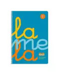 CUADERNO CUADROVA LAMELA 3 MM TAPA DE PLSTICO COLOR AZUL, TAMAO FOLIO CON ESPIRAL