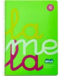 CUADERNO CUADROVA LAMELA 4 MM TAPA PLSTICO VERDE TAMAO FOLIO CON ESPIRAL