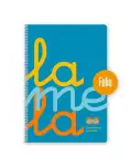 CUADERNO CUADROVA LAMELA 4 MM TAPA PLSTICO AZUL TAMAO FOLIO CON ESPIRAL