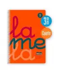 CUADERNO CUADROVA LAMELA 3 MM CON TAPA DE PLSTICO, TAMAO CUARTO 80 HOJAS 90 GRAMOS, COLOR NARANJA