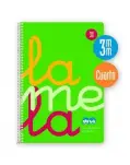 CUADERNO CUADROVA LAMELA 3 MM CON TAPA DE PLSTICO, TAMAO CUARTO 80 HOJAS 90 GRAMOS, COLOR VERDE