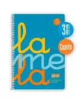 CUADERNO CUADROVA LAMELA 3 MM CON TAPA DE PLSTICO, TAMAO CUARTO 80 HOJAS 90 GRAMOS, COLOR AZUL