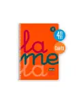 CUADERNO CUADROVA LAMELA 4 MM CON TAPA DE PLSTICO, TAMAO CUARTO 80 HOJAS 90 GRAMOS, COLOR NARANJA FLOR