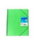 CARPETA DE 20 FUNDAS VERDE, TAMAO DIN A4. MODELO MAXIPLS