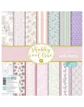 PAPEL PARA SCRAPBOOKING FLORES SHABBY COOL LINE. 12X12 CON 15 DISEOS