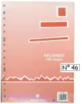RECAMBIO 46 11 TALADROS 80 HOJAS, TAMAO CUARTO