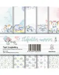 SET DE 6 PAPELES DE SCRAPBOOKING DE ELEFANTITOS AMOROSOS