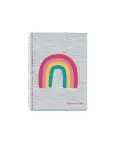 CUADERNO CON ESPIRAL TAMAO A-4 GRIS 5X5. ARCOIRIS.