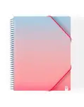 CARPETA DE 30 FUNDAS CON ESPIRAL EN COLOR ROSA, TAMAO FOLIO