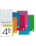 CUADERNO CUADROS 4 MM, TAMAO CUARTO APAISADO CON ESPIRAL