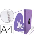 CARPETA DE 4 ANILLAS TAMAO A4 DE 40 MM LAVANDA