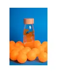 BOTELLA SENSORIAL SONIDOS PEZ CON BOLITAS NARANJAS