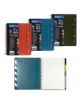 CUADERNO ESPIRAL CUADROS 4X4 MM DIN A5 TAPA POLIPROPILENO CON 5 SEPARADORES Y 120 HOJAS