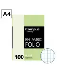 RECAMBIO CUADROS 4 MM 100 HOJAS TAMAO FOLIO