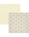 PAPEL SCRAPBOOKING 30X30 CM DECORADO CON FLORES/LUNARES, TONOS CREMA