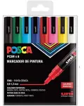 ROTULADOR POSCA PUNTA FINA PC3M P/8 UNIDADES, COLORES BSICOS