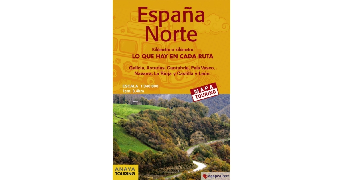 Mapa de carreteras España Norte 1:340.000 - (desplegable)