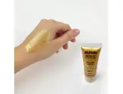 Maquillaje Glitter Gel Dorado Purpurina, Glow Up. Para Cara Y Cuerpo