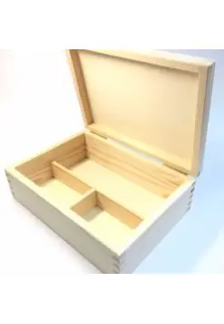 CAJA MADERA 22X16X7 CON DEPARTAMENTOS