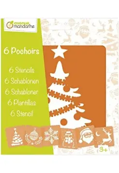 SET DE 6 PLANTILLAS DE STENCIL NAVIDAD, TAMAO 15X15 CM