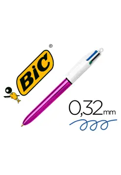 BOLGRAFO BIC CUATRO COLORES, MORADO METALIZADO