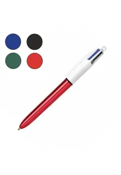 BOLGRAFO BIC 4 COLORES, ROJO METALIZADO