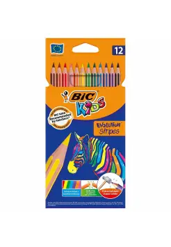 CAJA DE 12 LPICES BIC EVOLUTION STRIPES