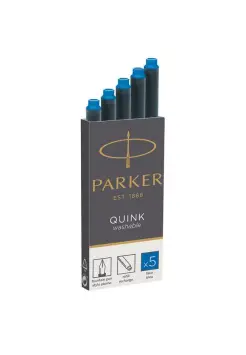 CARTUCHO DE TINTA LARGO PARKER AZUL, CAJA DE 5 UNIDADES