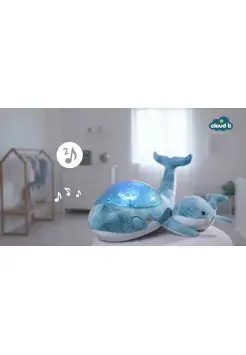 PROYECTOR CON LUZ Y SONIDOS BALLENA CON PELUCHE