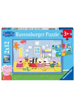 PUZZLE 2 X 12 PIEZAS LAS AVENTURAS DE PEPPA PIG