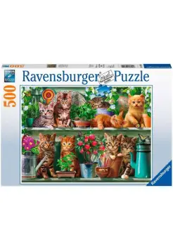 PUZZLE 500 PIEZAS GATOS EN EL ESTANTE