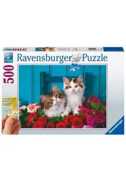 PUZZLE 500 PIEZAS GATITOS Y ROSAS