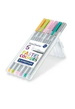 ROTULADOR TRIPLUS PASTEL, CAJA DE 6 UNIDADES